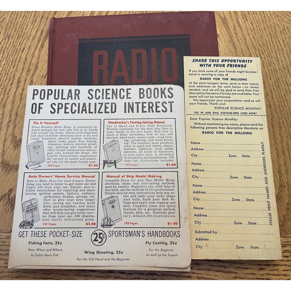 Radio for the Millions 1945 Popular Science Monthly Vintage Hardcover DIY Radio - Picture 10 of 11